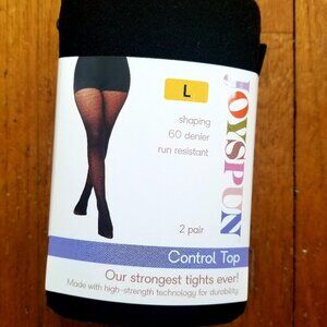 Pack of 2 - Black Control Top Tights Large NWTO